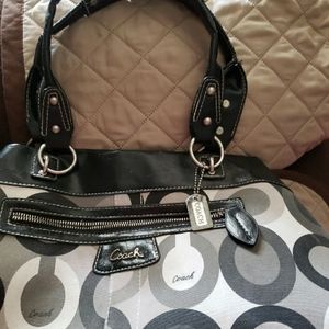 Black and white Coach Purse